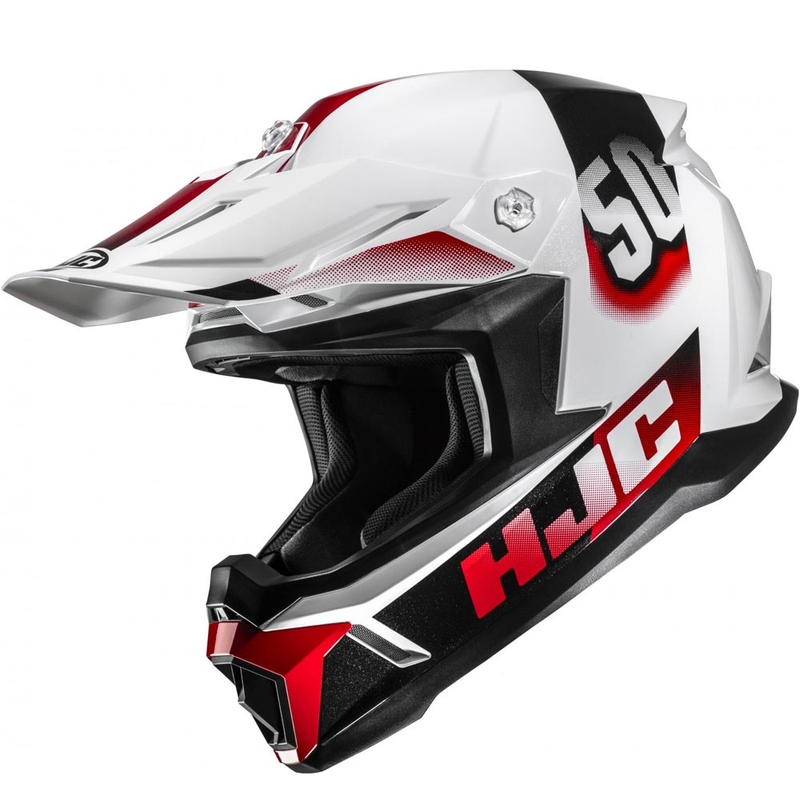 Motokrosová prilba HJC C50 Dash MC1 bielo-čierno-červená