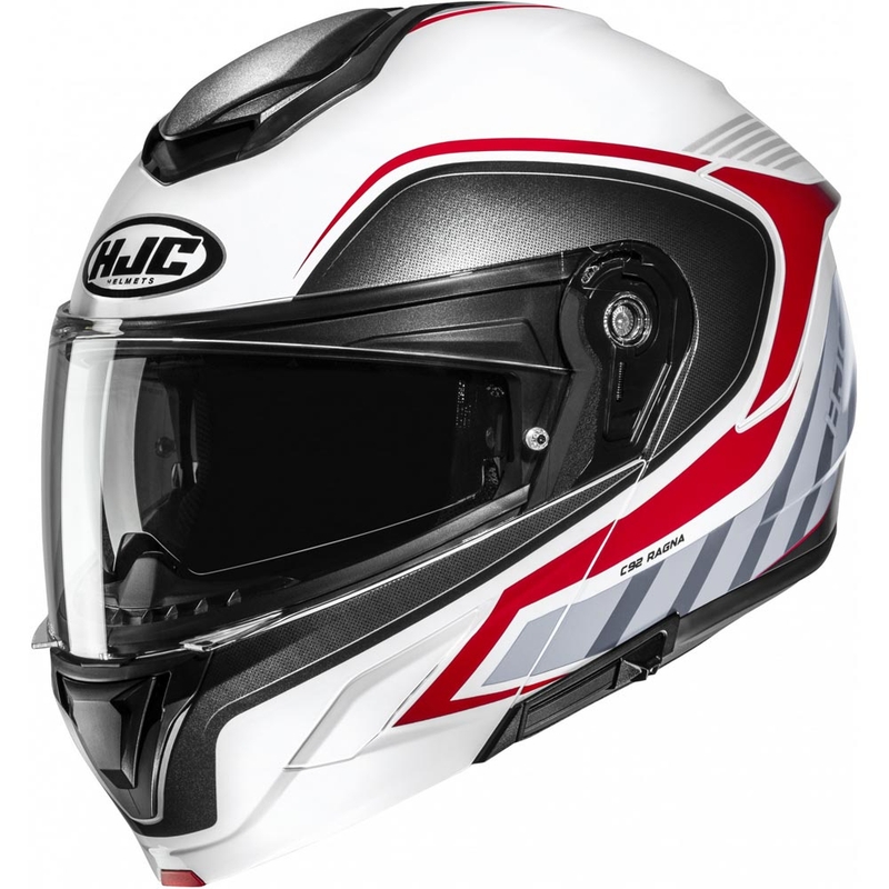 Výklopná prilba na motorku HJC C92 Ragna MC1 bielo-šedo-červená