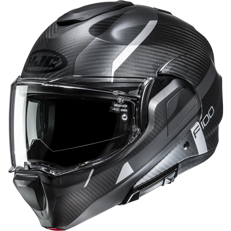 Preklápacia helma na motorku HJC F100 Carbon Askan MC5SF čierno-šedo-strieborná