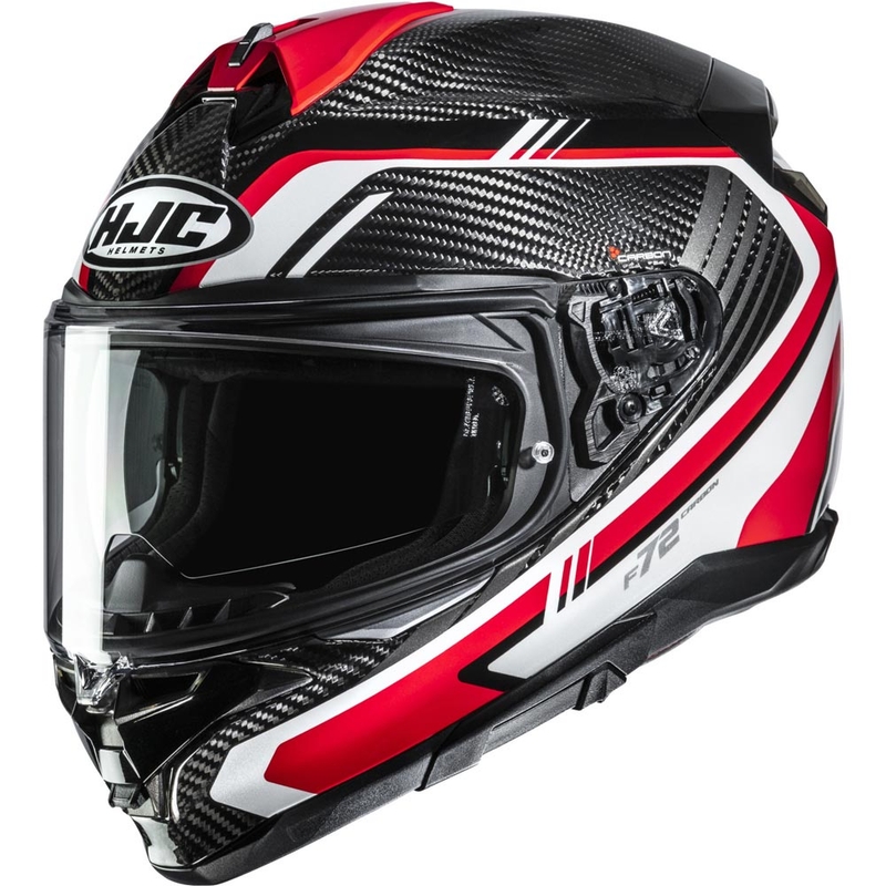 Integrálna helma na motorku HJC F72 Carbon Kairo MC1 čierno-bielo-červená