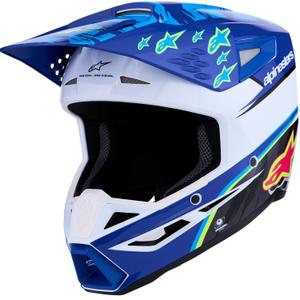 Detská motokrosová prilba na motorku Alpinestars S-M3 Falcon modro-bielo-čierna