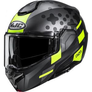 Preklápacia helma na motorku HJC i101 Astel MC3HSF čierno-šedo-fluo žltá