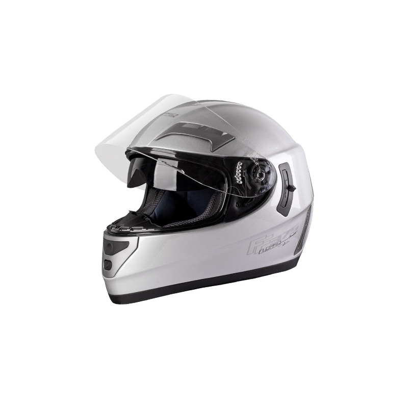 Přilba na motorku LS2 Combat mono stříbrná
