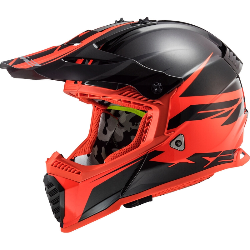 Motokrosová prilba LS2 MX437 Fast Evo Roar čierno-červená výpredaj