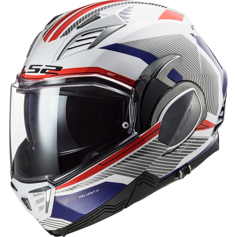 Preklápacia prilba na motocykel LS2 FF900 Valiant II Revo bielo-modro-červená
