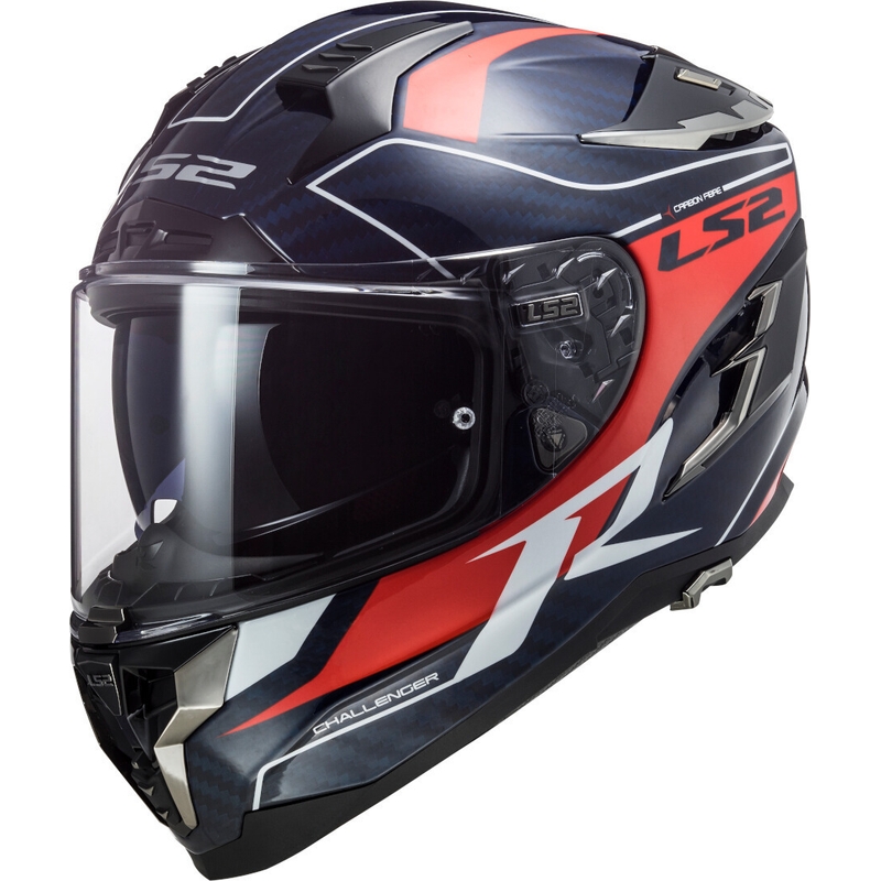 Integrálna prilba na motocykel LS2 FF327 Challenger C Grid čierno-modro-červená