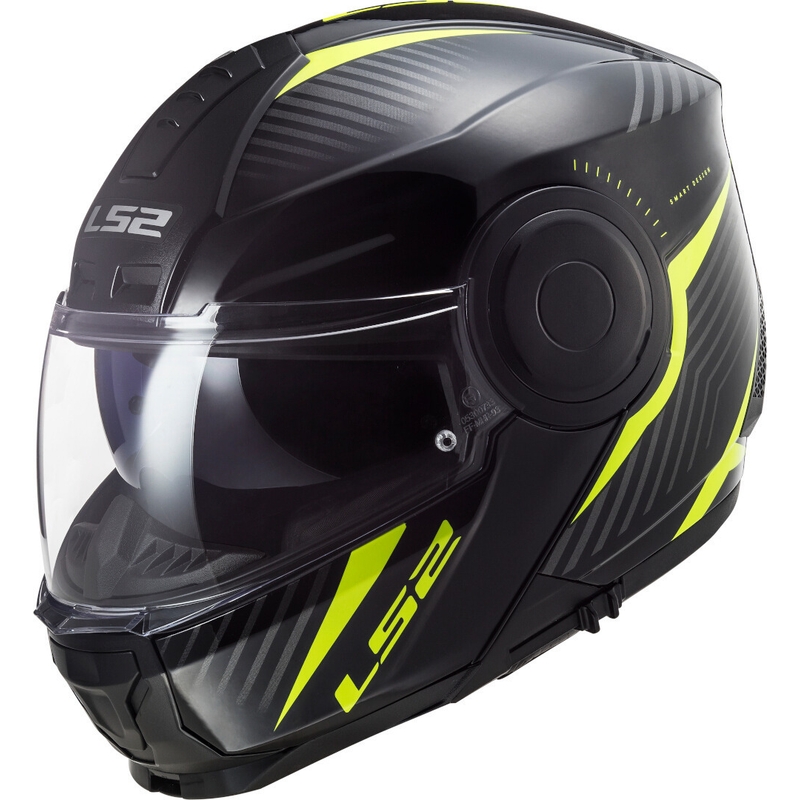 Vyklápacia prilba na motocykel LS2 FF902 Scope Skid čierno-fluo žltá