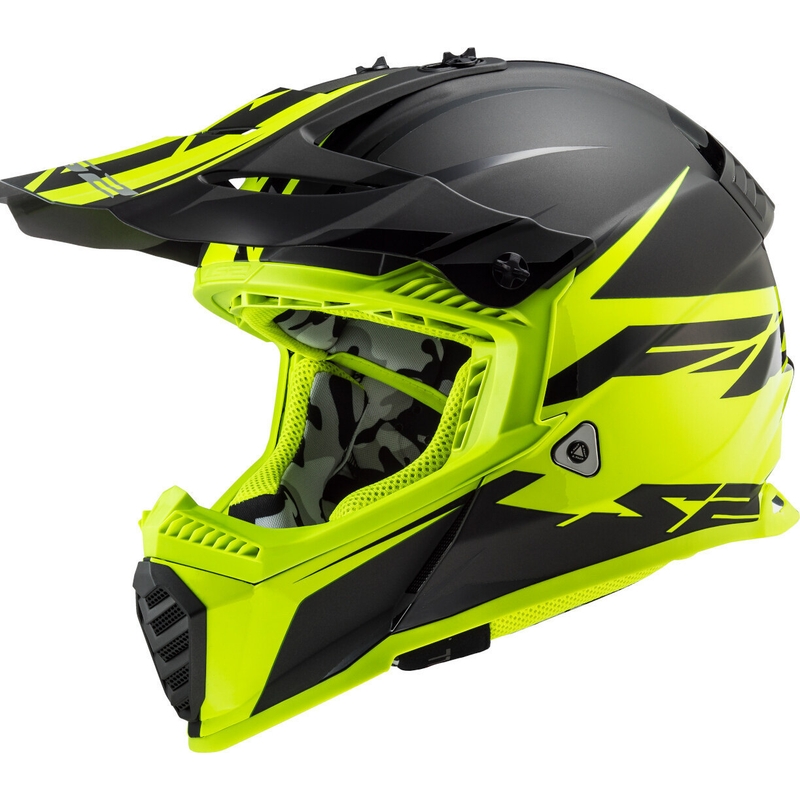 Motokrosová prilba LS2 MX437 Fast Evo Roar čierno-fluo žltá