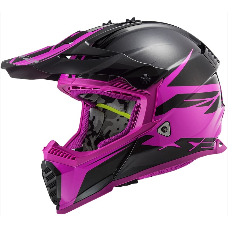Motokrosová prilba LS2 MX437 Fast Evo Roar čierno-fialová
