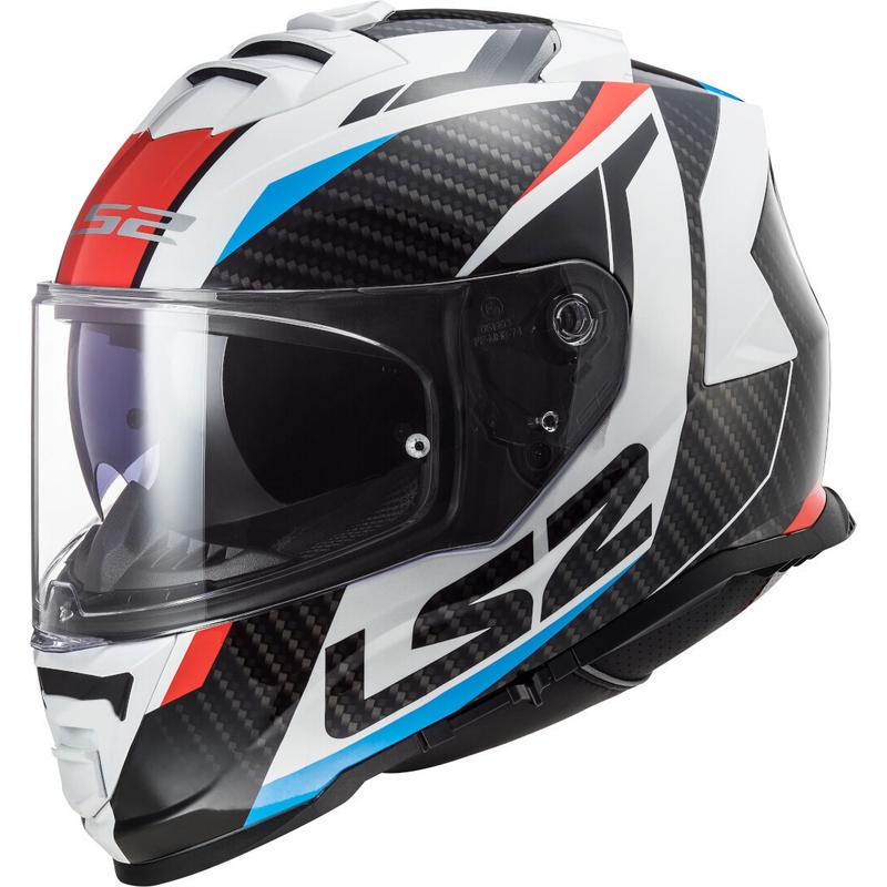Integrálna prilba na motocykel LS2 FF800 Storm Racer čierno-bielo-červeno-modrá