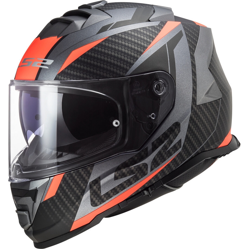 Integrálna prilba na motocykel LS2 FF800 Storm Racer titánovo-fluo oranžová