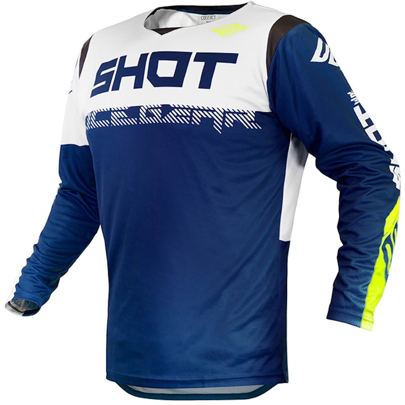 Motokrosový dres Shot Contact Trust modro-bielo-fluo žltý výpredaj