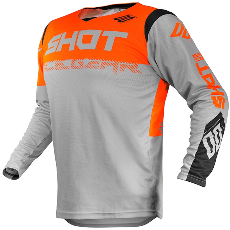 Motokrosový dres Shot Contact Trust šedo-čierno-fluo oranžový výpredaj