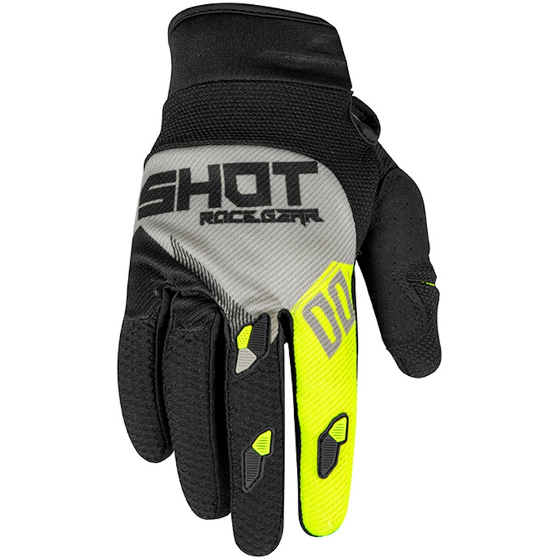 Motocrossové rukavice Shot Contact Trust čierno-šedo-fluo žlté výpredaj