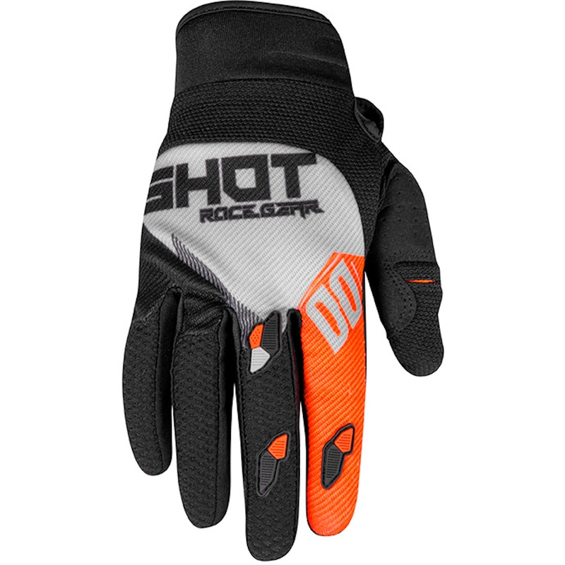 Motocrossové rukavice Shot Contact Trust čierno-šedo-fluo oranžové výpredaj