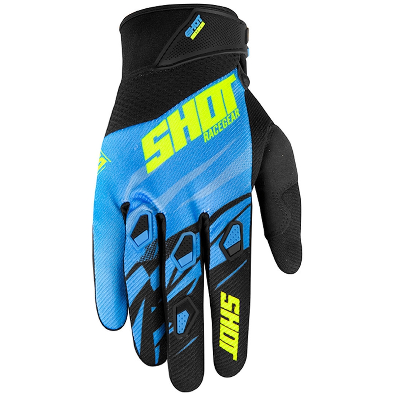 Motocrossové rukavice Shot Devo Ventury modro-čierno-fluo žlté výpredaj