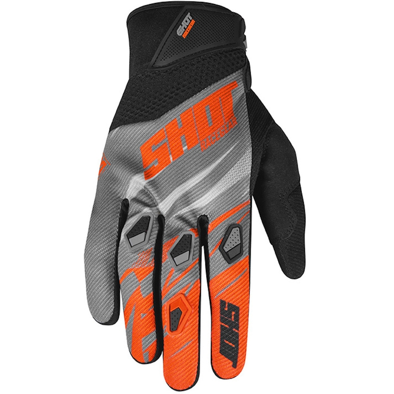 Motocrossové rukavice Shot Devo Ventury čierno-šedo-fluo oranžové
