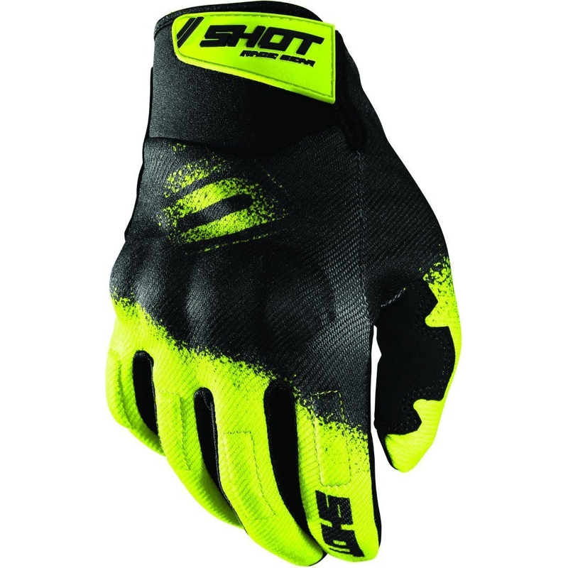 Motocrossové rukavice Shot Drift Smoke čierno-fluo žlté výpredaj