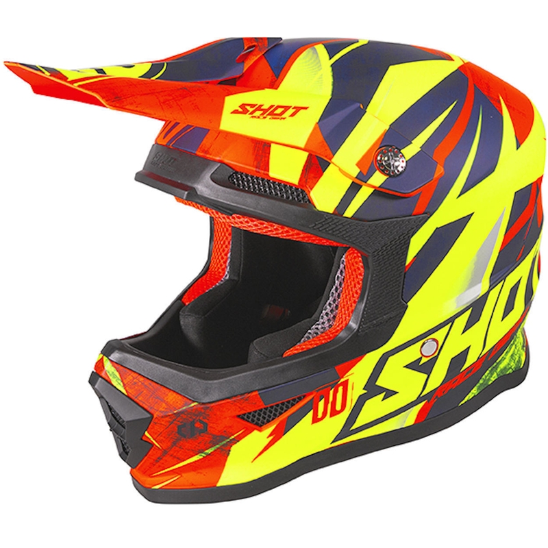 Detská motokrosová prilba Shot Furious Ventury oranžovo-modro-fluo žltá