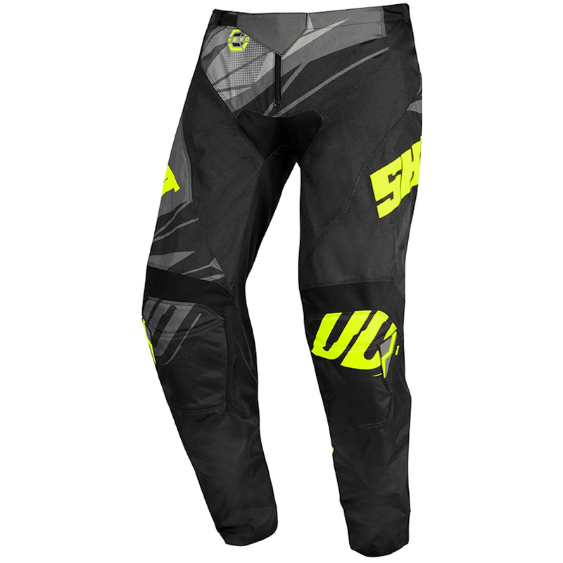 Detské motokrosové nohavice Shot Devo Ventury čierno-šedo-fluo žlté