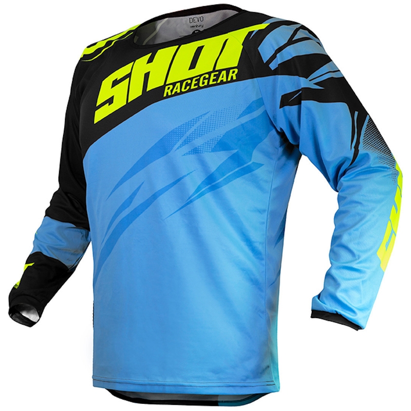 Detský motokrosový dres Shot Devo Ventury modro-čierno-fluo žltý