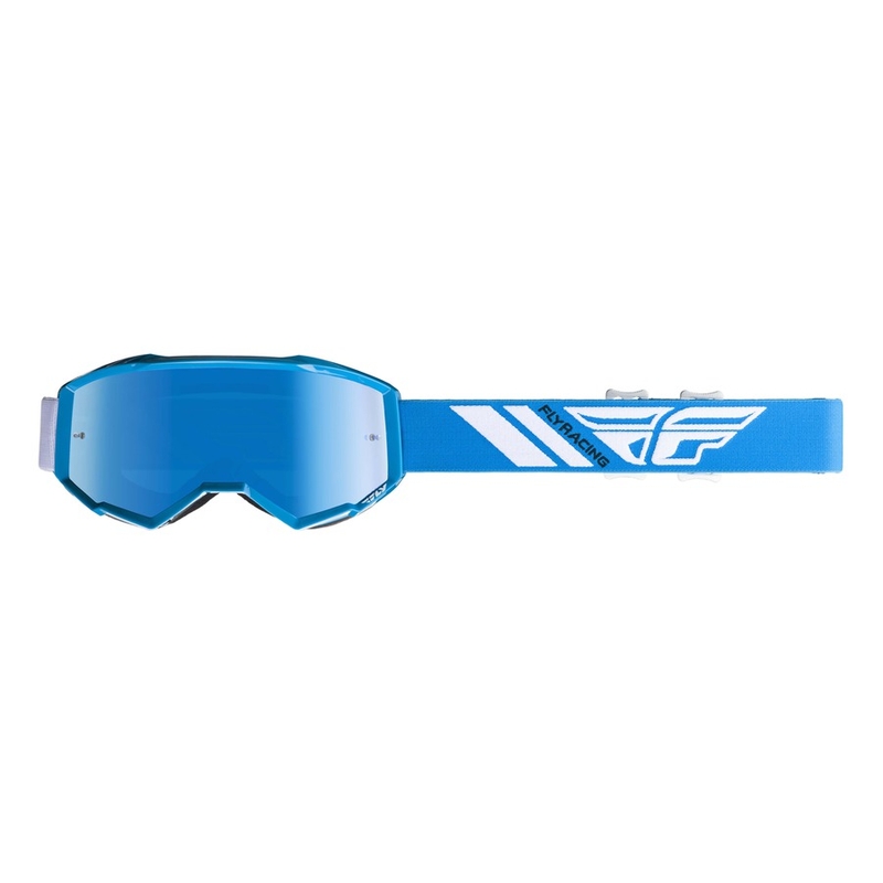 Motokrosové okuliare FLY Racing Zone 2019 modro-biele (modré chróm plexi) výpredaj