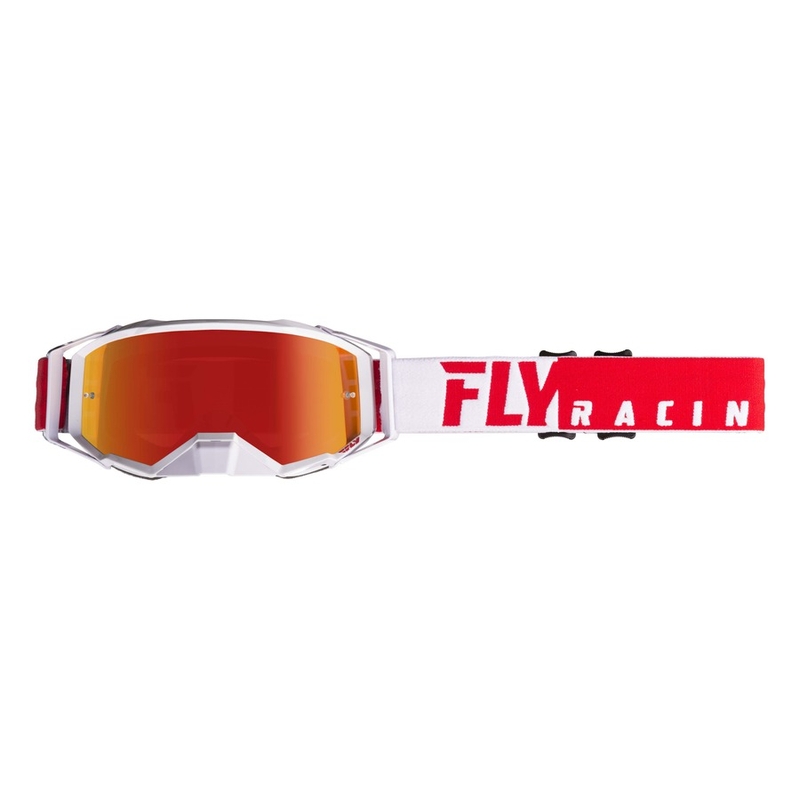 Motokrosové okuliare FLY Racing Zone PRO 2019 červeno-biele (červené chróm plexi) výpredaj