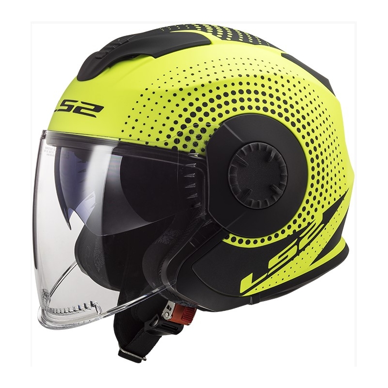Otvorená prilba na motocykel LS2 OF570 Verso Spin čierno-fluo žltá