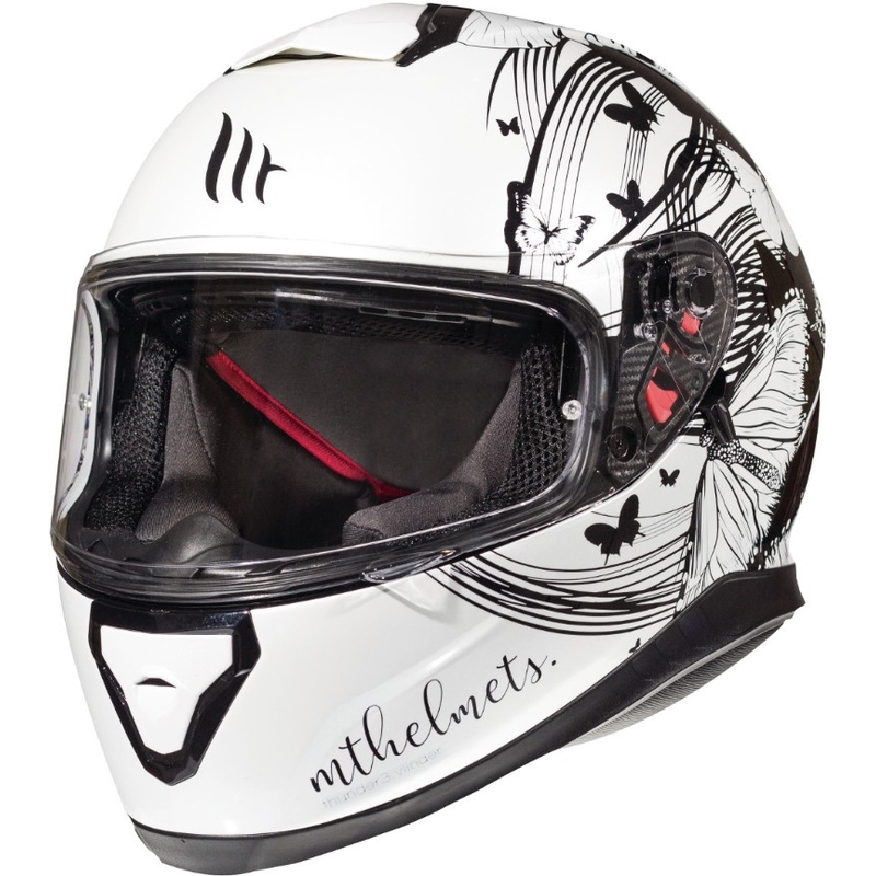Dámska integrálna prilba na motocykel MT Thunder 3 SV Vlinder bielo-čierna výpredaj