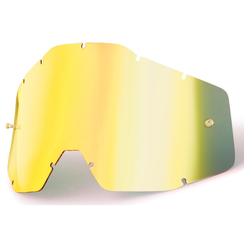 Zlaté chróm plexi pre motokrosové okuliare 100% Racecraft/Accuri/Strata