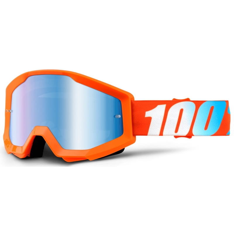 Okuliare 100% Strata oranžovej (modré chróm plexi)