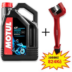 Sada olej 3000 20W-50 4L + kefa na čistenie reťaze Motul