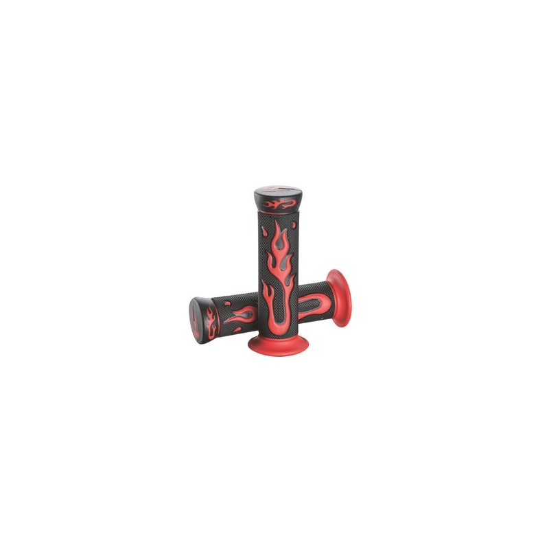 Gripy na řídítka plameny červené 22mm