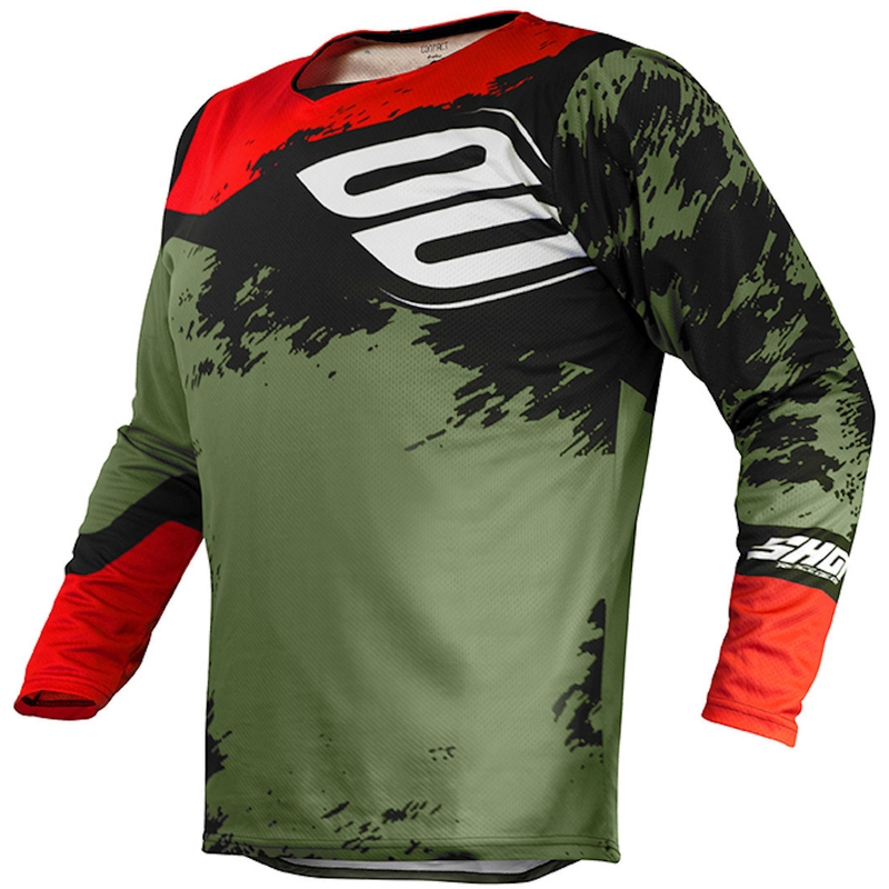 Motokrosový dres Shot Contact Shadow zeleno-čierno-červený výpredaj