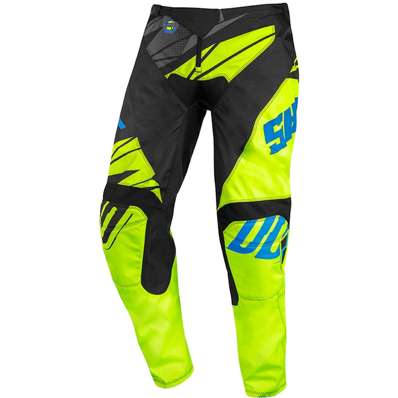 Detské motokrosové nohavice Shot Devo Ventury čierno-modro-fluo žlté výpredaj