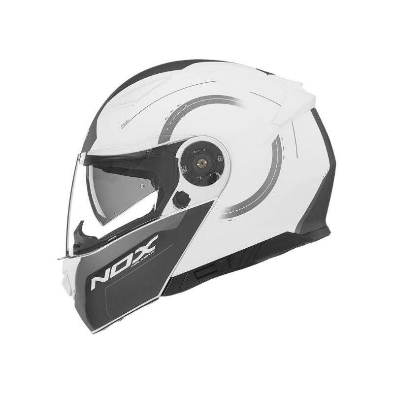 Vyklápacia prilba na motocykel NOX N965 Peak biela výpredaj