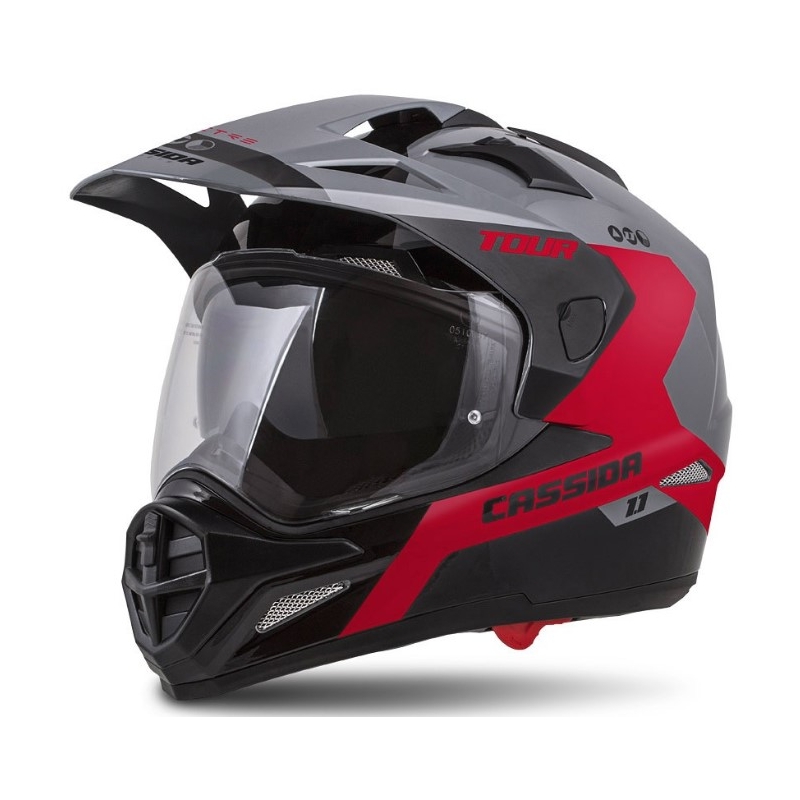 Enduro prilba Cassida Tour 1.1 Spectre čierno-šedo-červená výpredaj